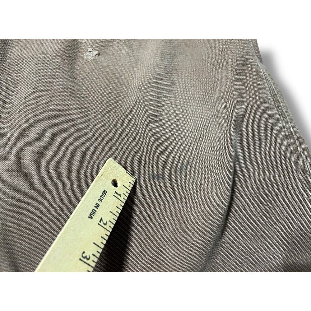 Vintage Faded Carhartt B11 CHT Canvas Pant 37x28 Brown Dungaree Wide Workwear - Picture 4 of 12